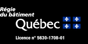 Régie du bâtiment du Québec (RBQ) : licence n° 5630-1708-01